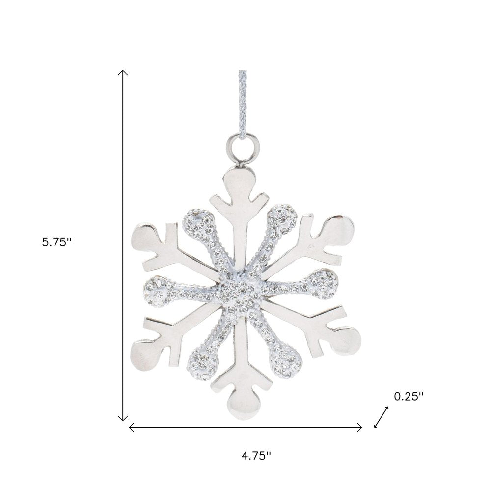 Set of Two Silver Shatterproof Metal Hanging Figurine Ornaments
