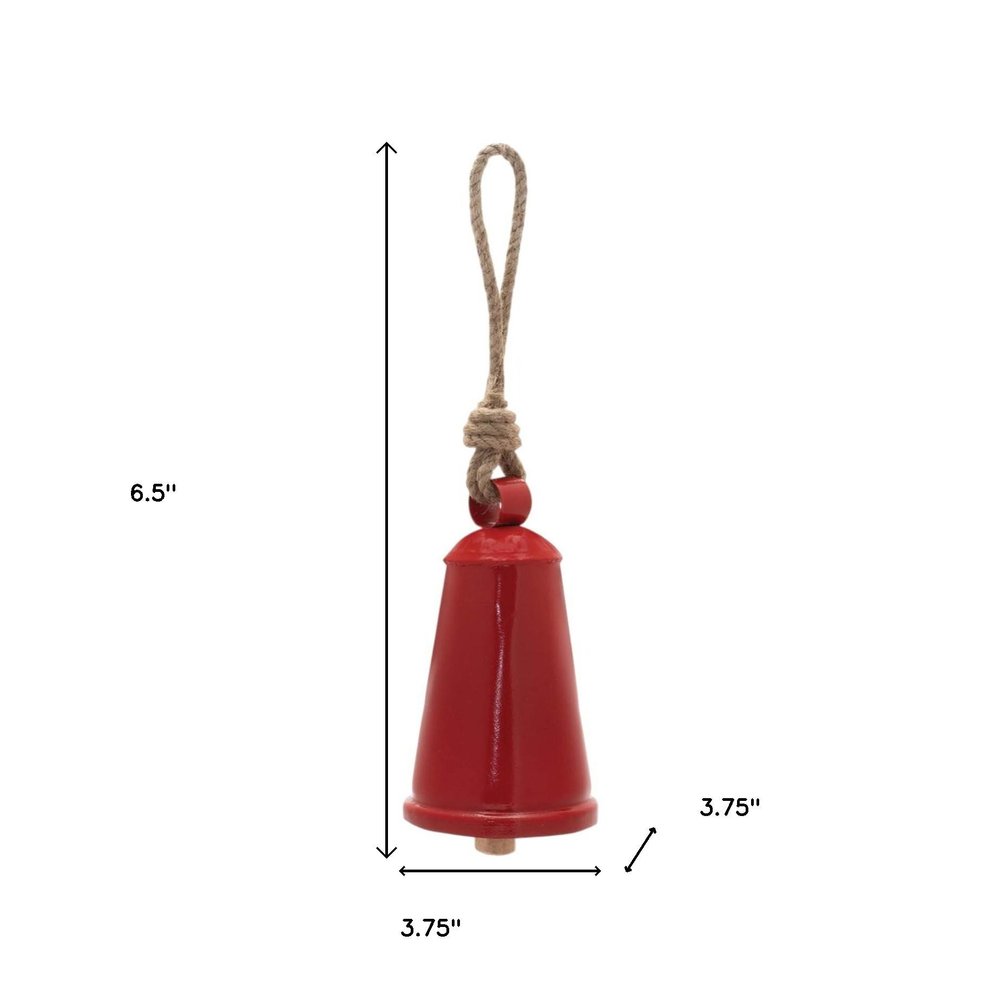 Set of Two Red And Beige Shatterproof Iron Hanging Figurine Ornaments