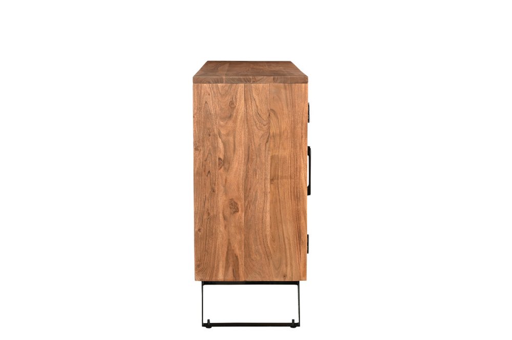 69" Brown Solid Wood Live Edge Sideboard with Six Doors