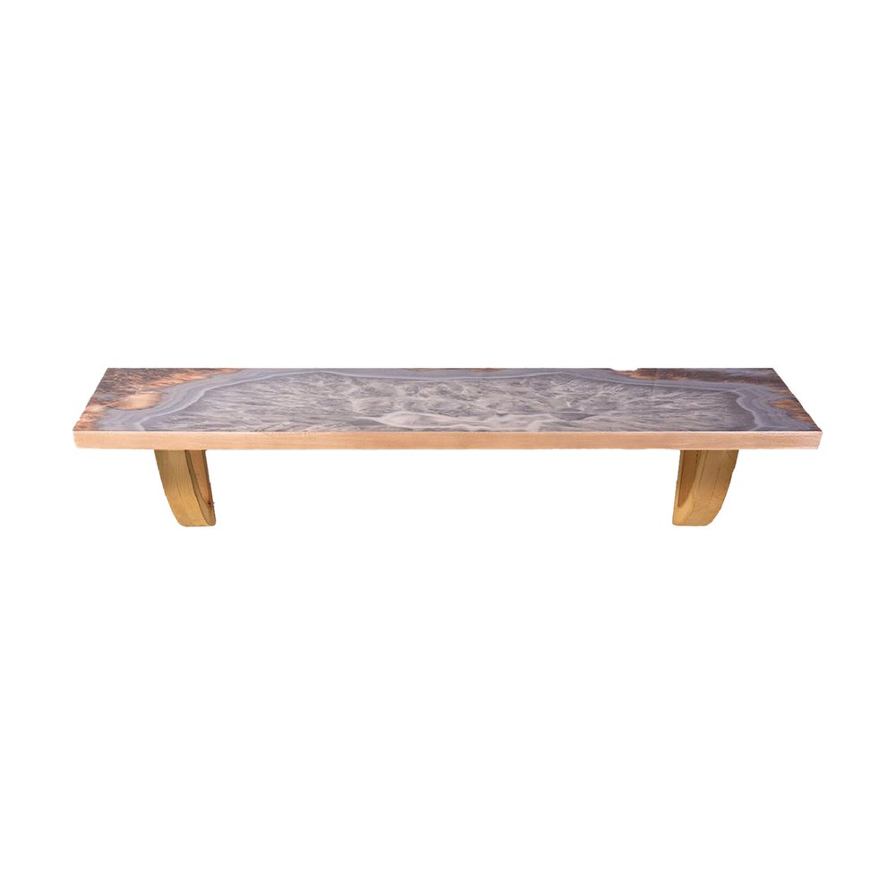 Estante de pared con acento de madera natural y gris de 24"