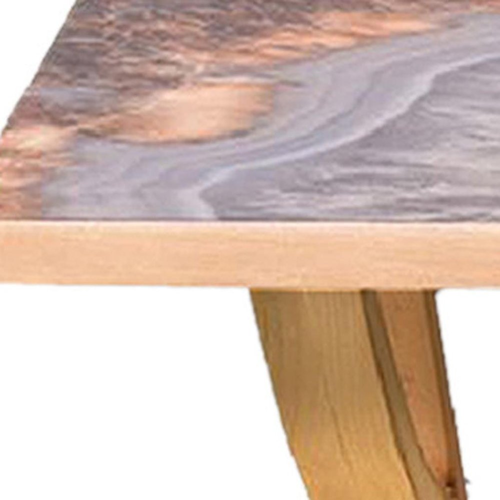 Estante de pared con acento de madera natural y gris de 24"