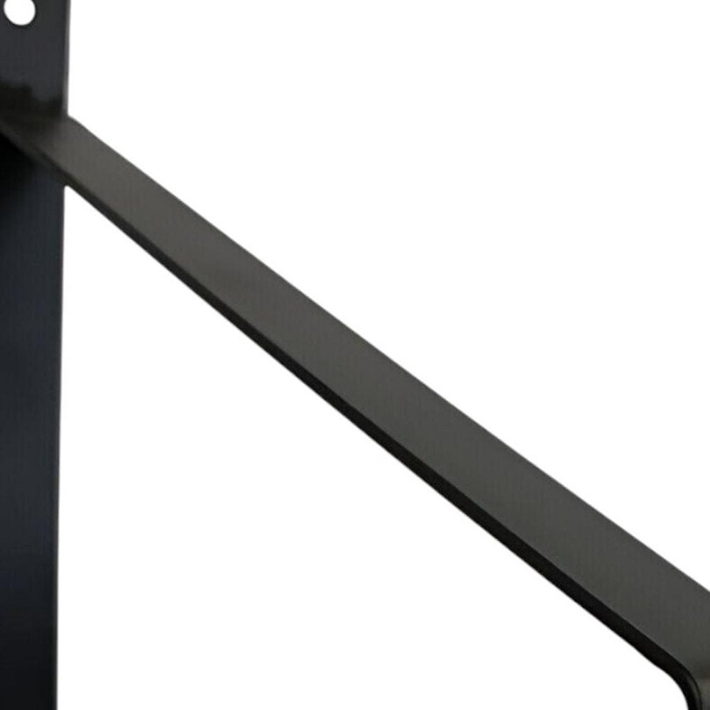 Juego de dos soportes de pared de metal negro de 8"