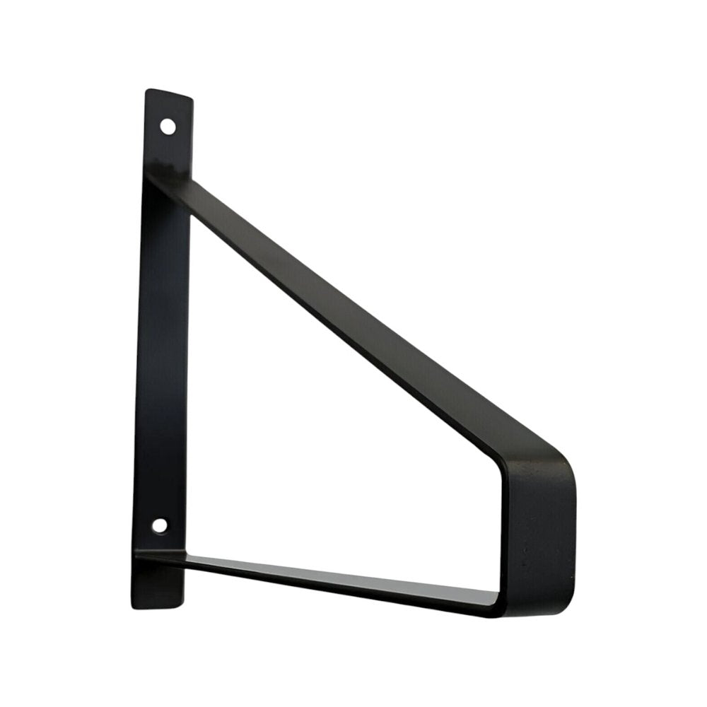 Juego de dos soportes de pared de metal negro de 8"