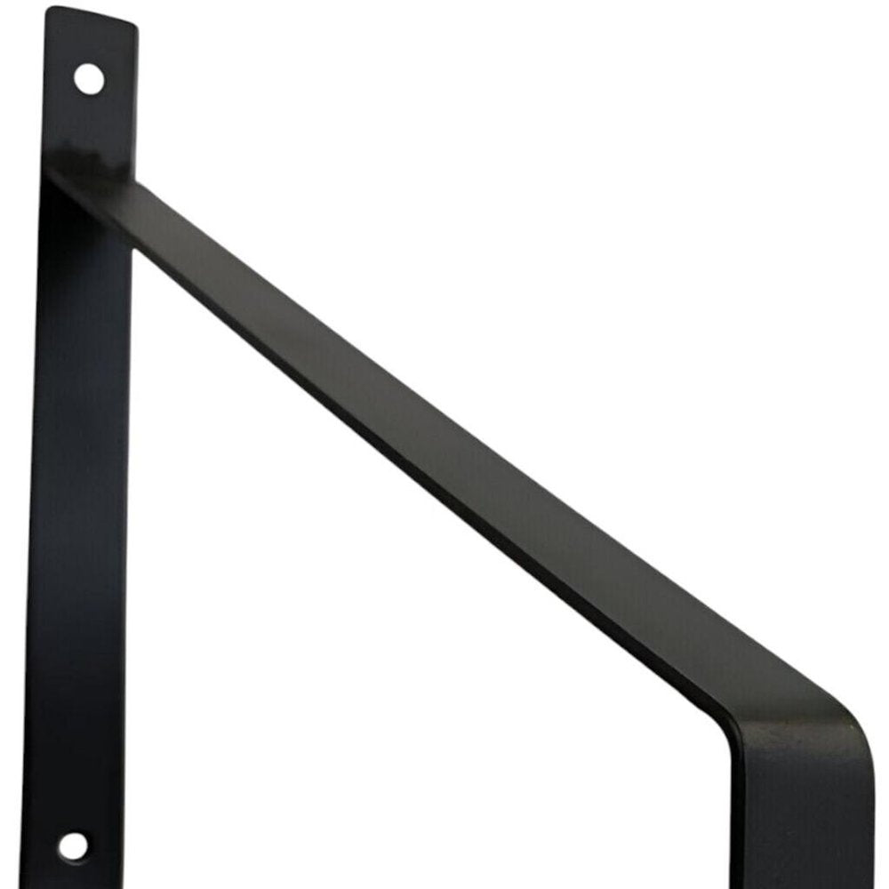 Juego de dos soportes de pared de metal negro de 8"