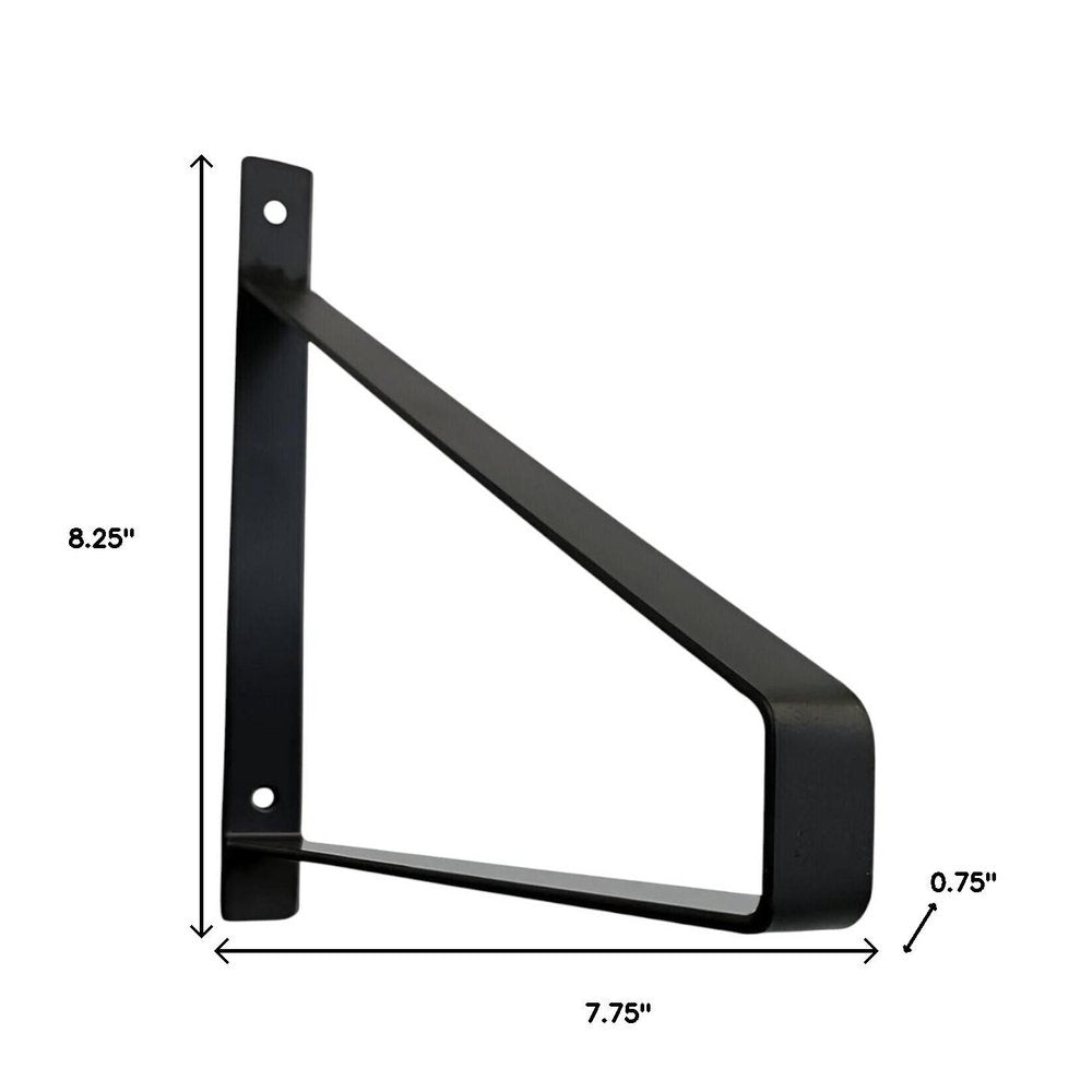 Juego de dos soportes de pared de metal negro de 8"