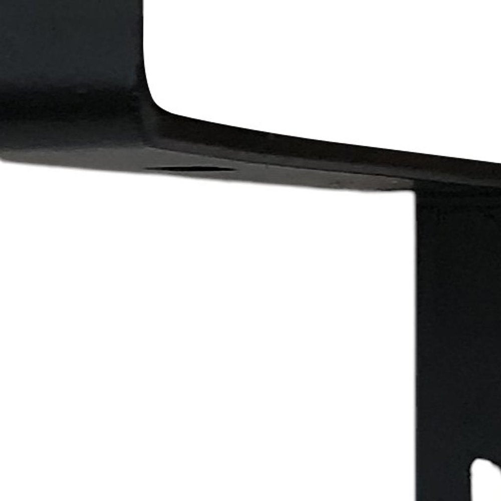 Juego de dos soportes de estante de pared de metal negro de 7"