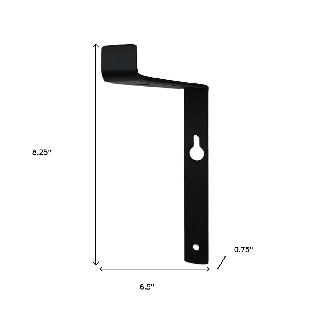 Juego de dos soportes de estante de pared de metal negro de 7"