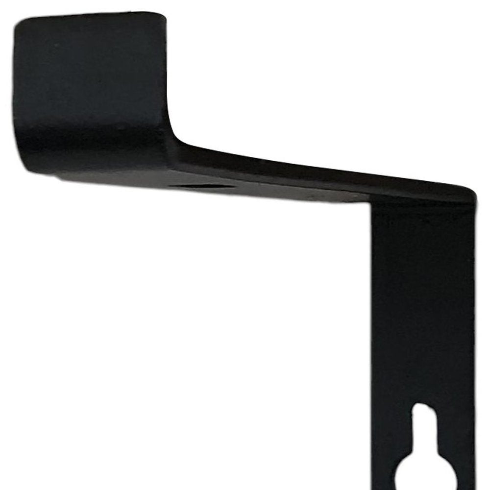 Juego de dos soportes de estante de pared de metal negro de 7"
