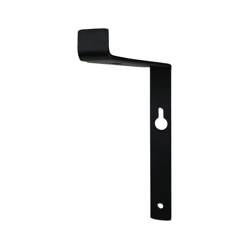 Juego de dos soportes de estante de pared de metal negro de 7"