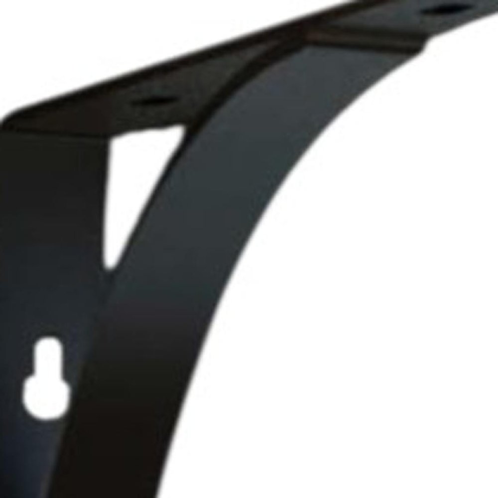 Juego de dos soportes de estante de pared de metal curvo negro de 8"