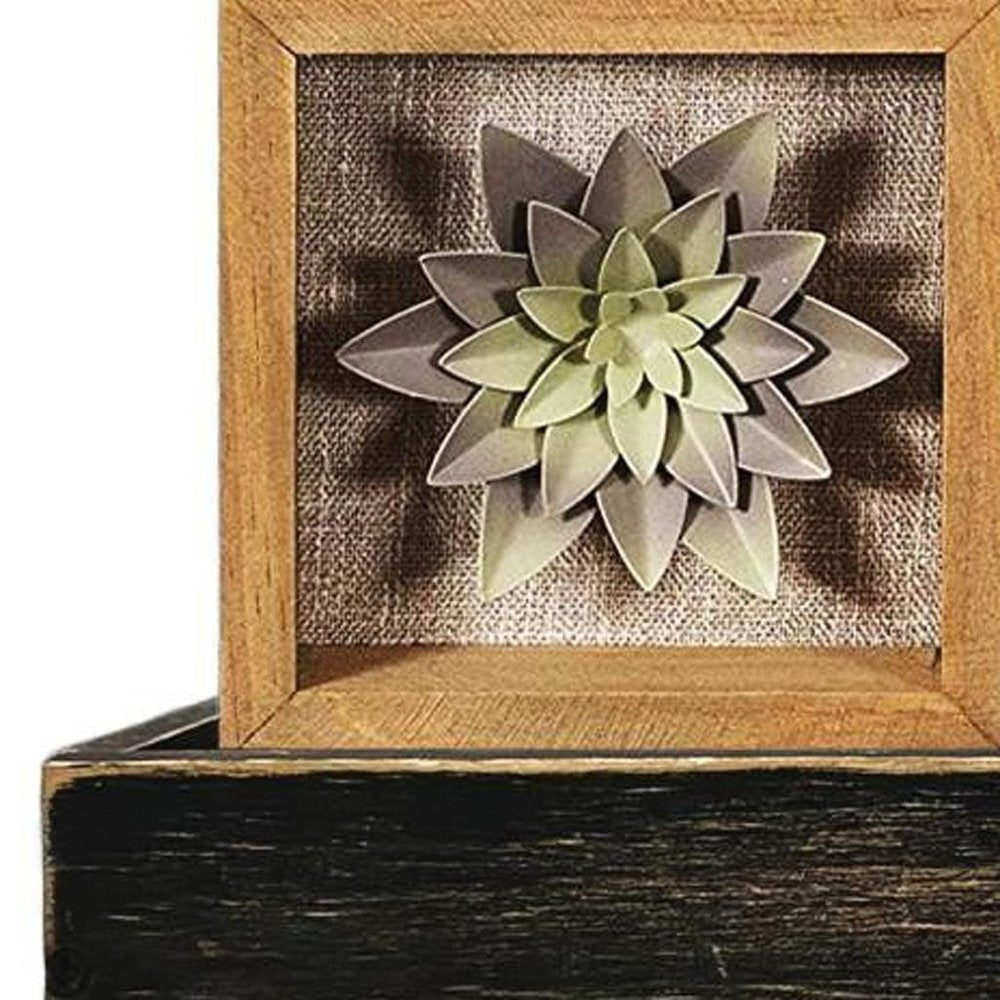 Estante flotante de pared de madera desgastada negra de 25 cm con LED