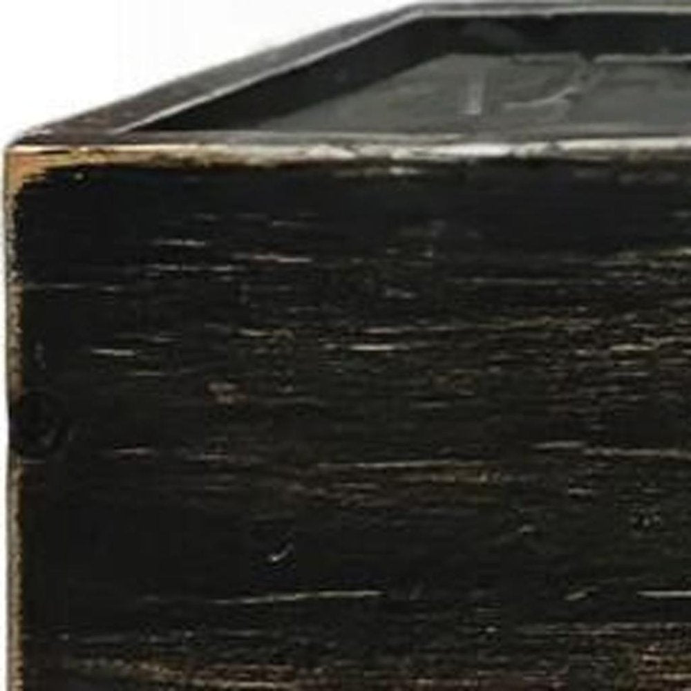 Estante flotante de pared de madera desgastada negra de 25 cm con LED