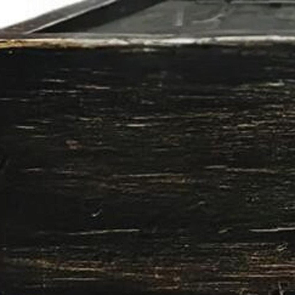 Estante flotante de pared de madera desgastada negra de 25 cm con LED