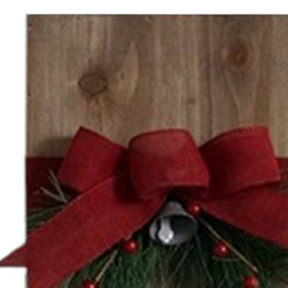 60" Brown Solid Wood Joy Christmas LED Lights Porch Sign