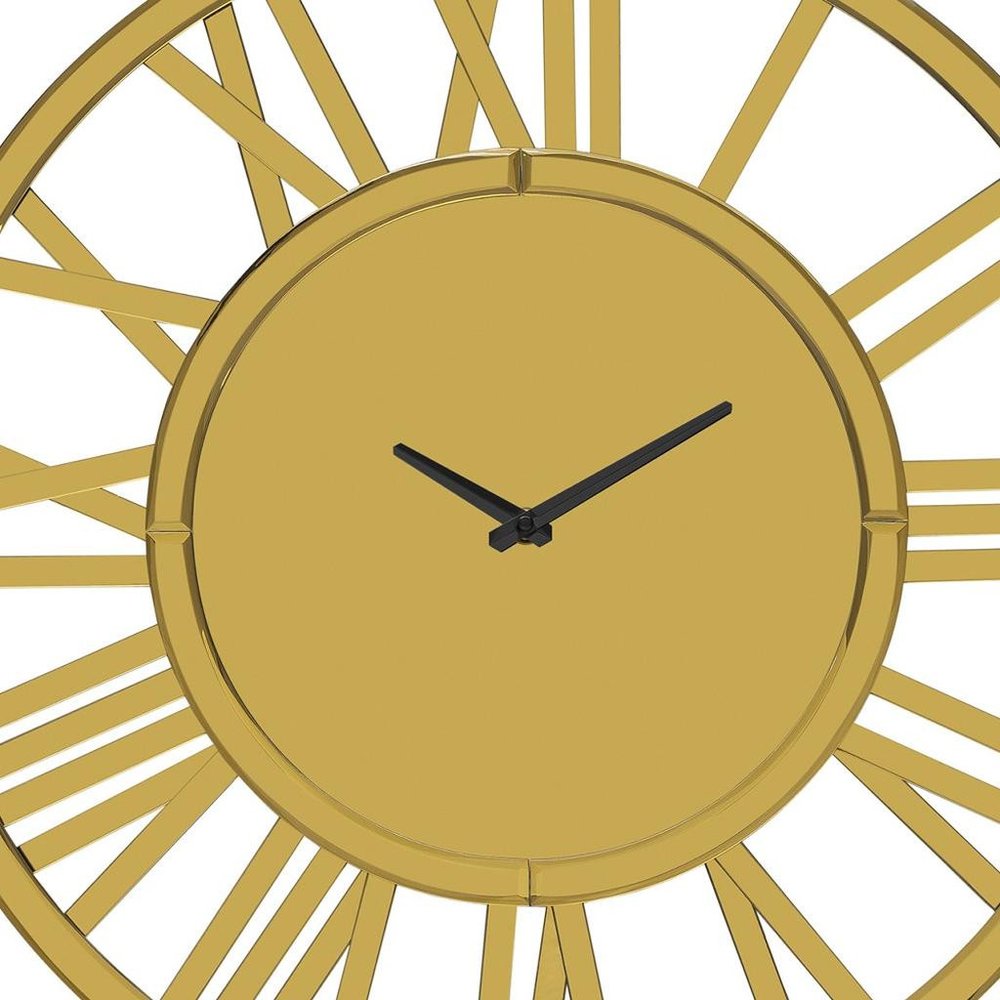 43" Gold Mirrored Acrylic Silent Analog Circle Wall Clock