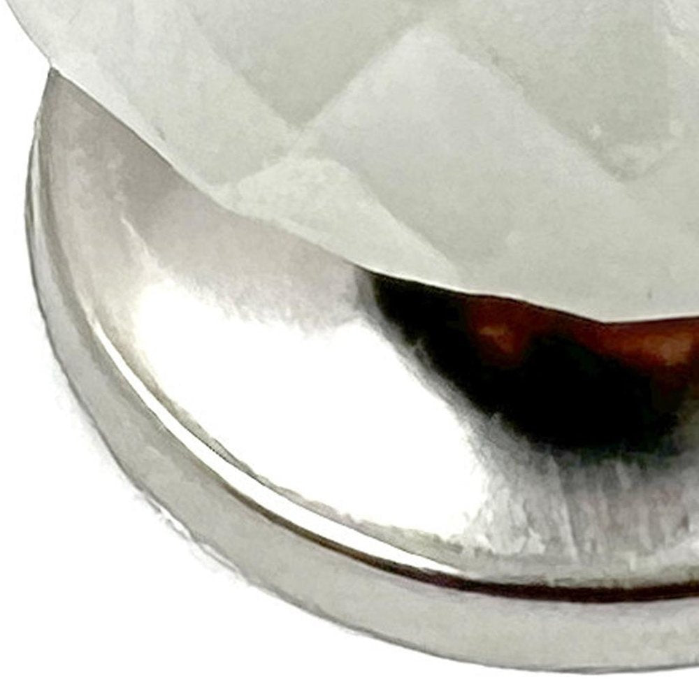 Set of Six White Frosted Glass Faceted Globe Drawer Pull Knobs