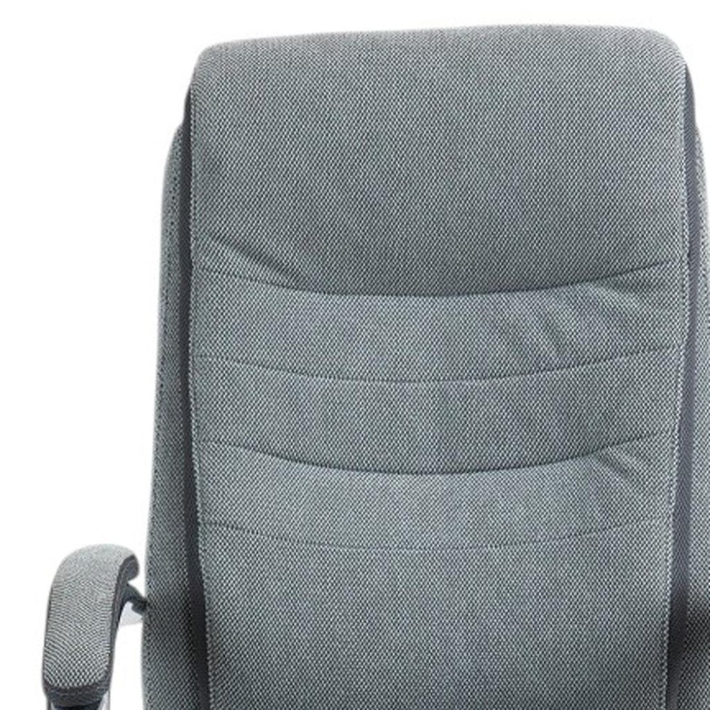 Gray and Silver Adjustable Height Swivel Rolling Executive Office Chair