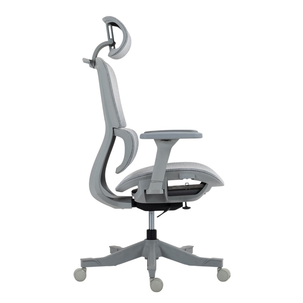 Set of Two Gray Adjustable Height Swivel Rolling Office Chair