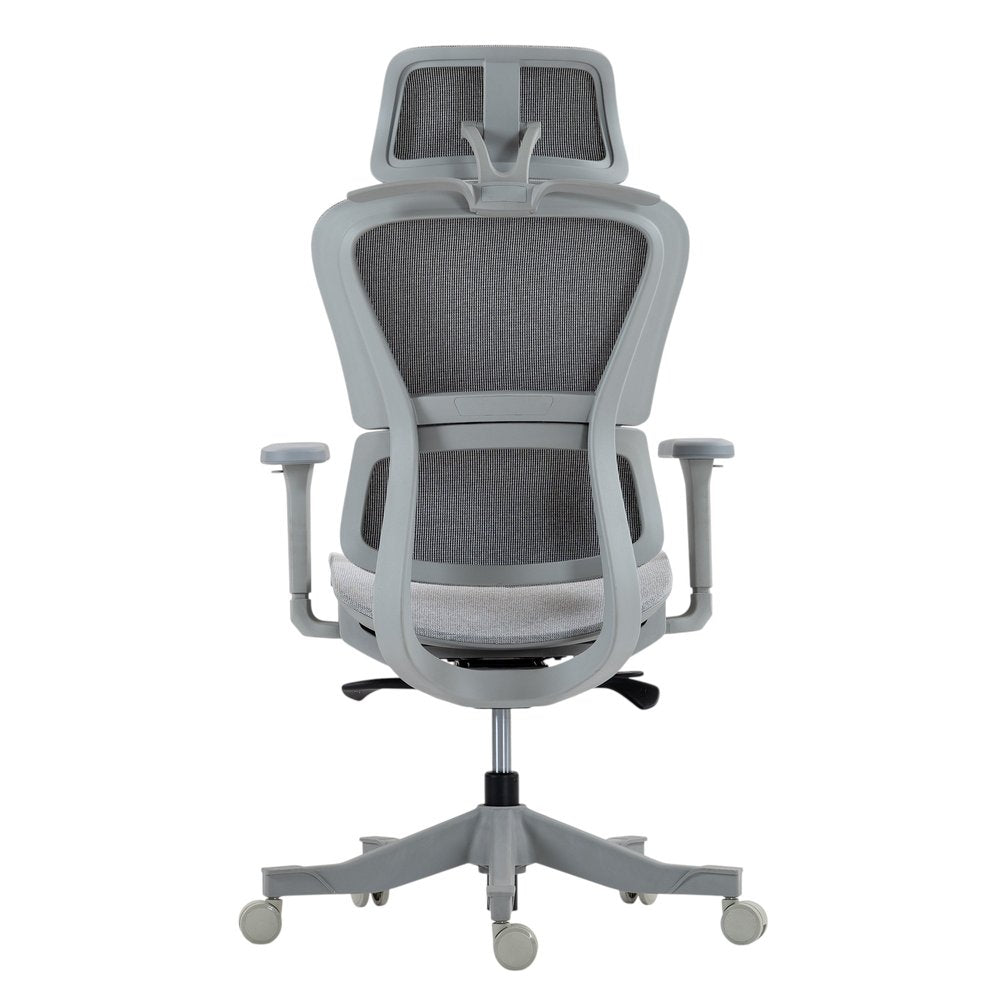 Set of Two Gray Adjustable Height Swivel Rolling Office Chair