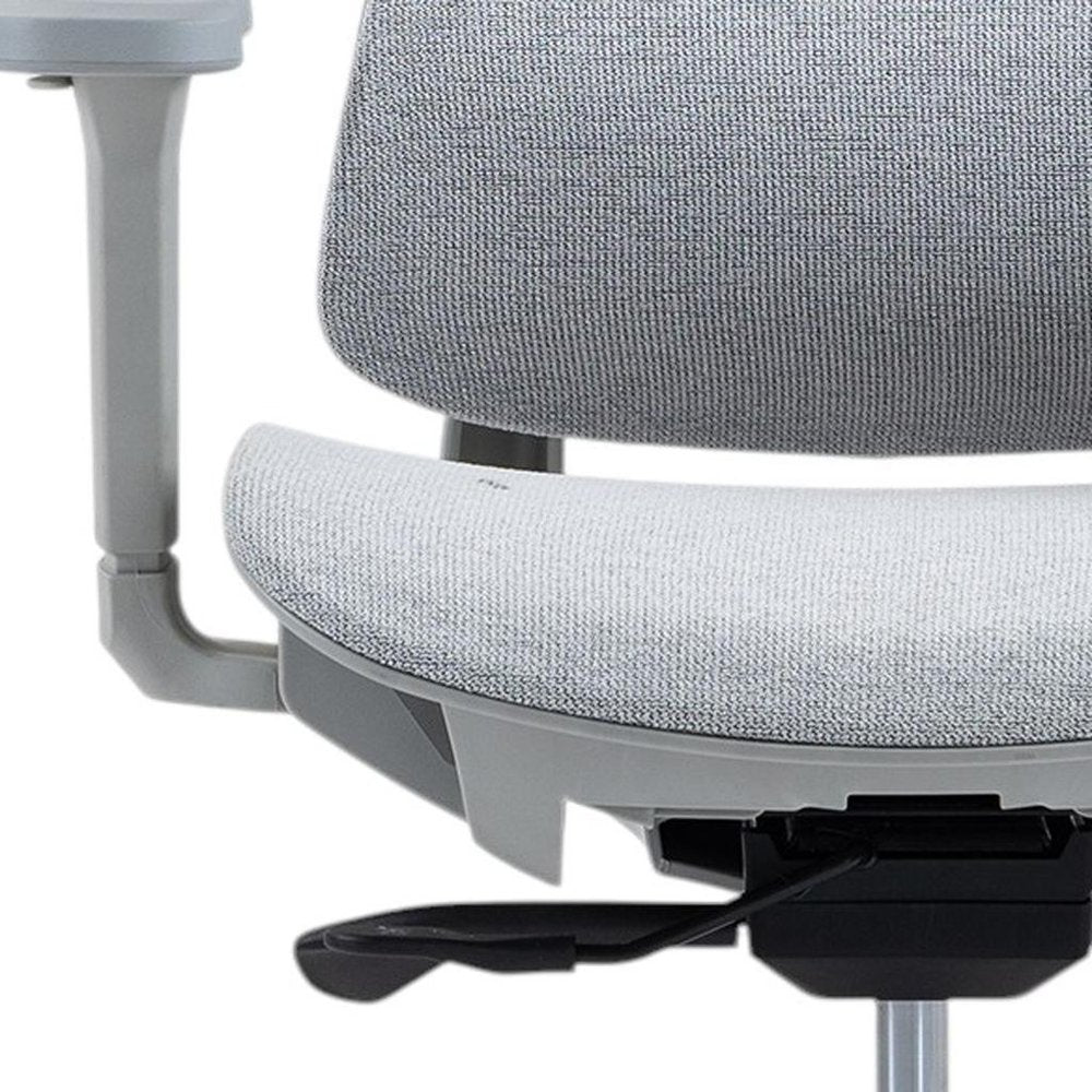 Set of Two Gray Adjustable Height Swivel Rolling Office Chair