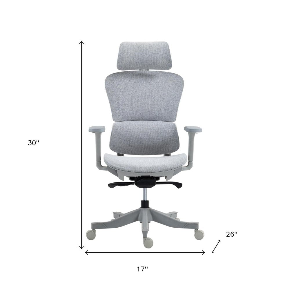 Set of Two Gray Adjustable Height Swivel Rolling Office Chair