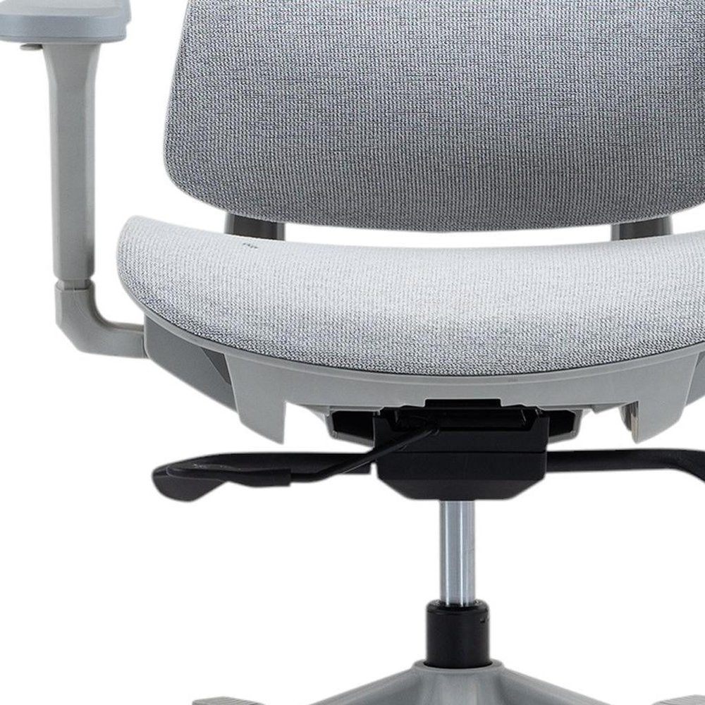 Set of Two Gray Adjustable Height Swivel Rolling Office Chair
