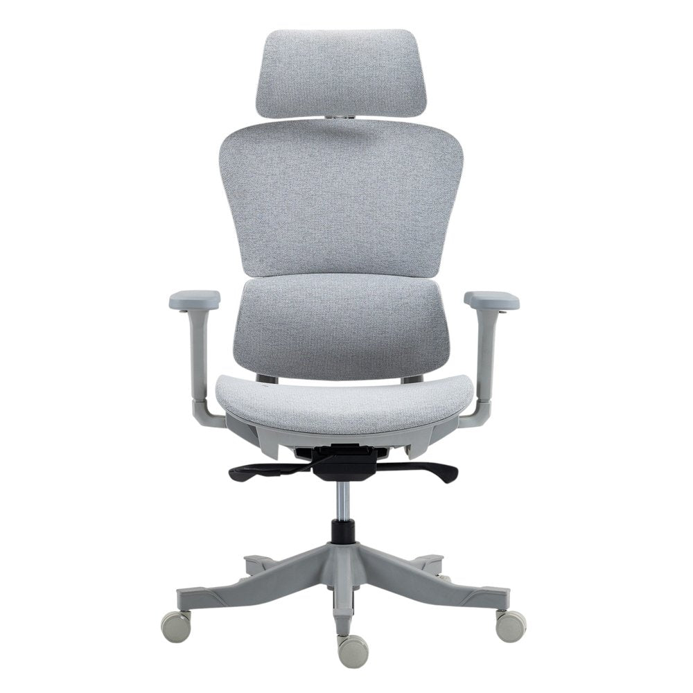 Set of Two Gray Adjustable Height Swivel Rolling Office Chair