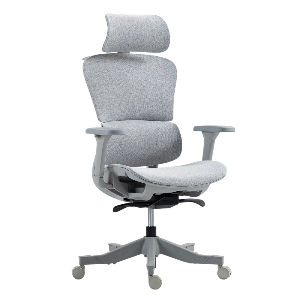 Set of Two Gray Adjustable Height Swivel Rolling Office Chair