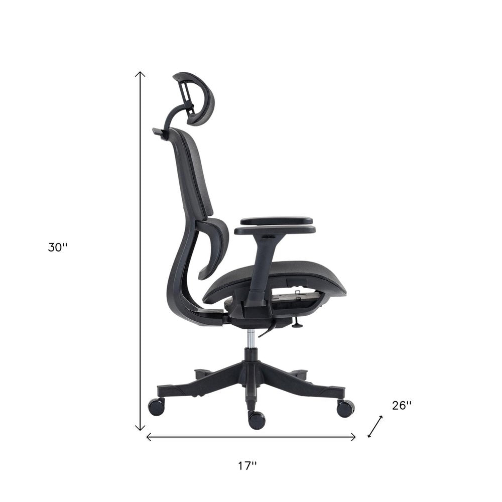 Set of Two Black Adjustable Height Swivel Rolling Office Chair