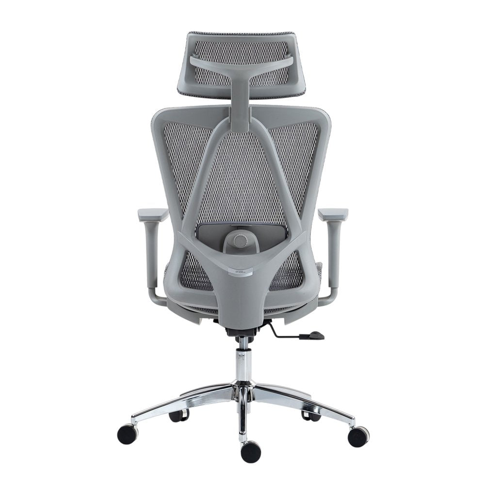 Gray and Silver Adjustable Height Swivel Rolling Office Chair