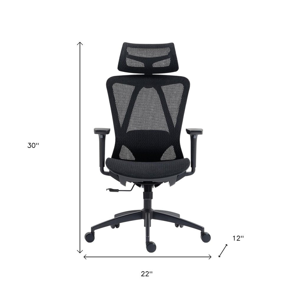 Black Adjustable Height Swivel Rolling Office Chair