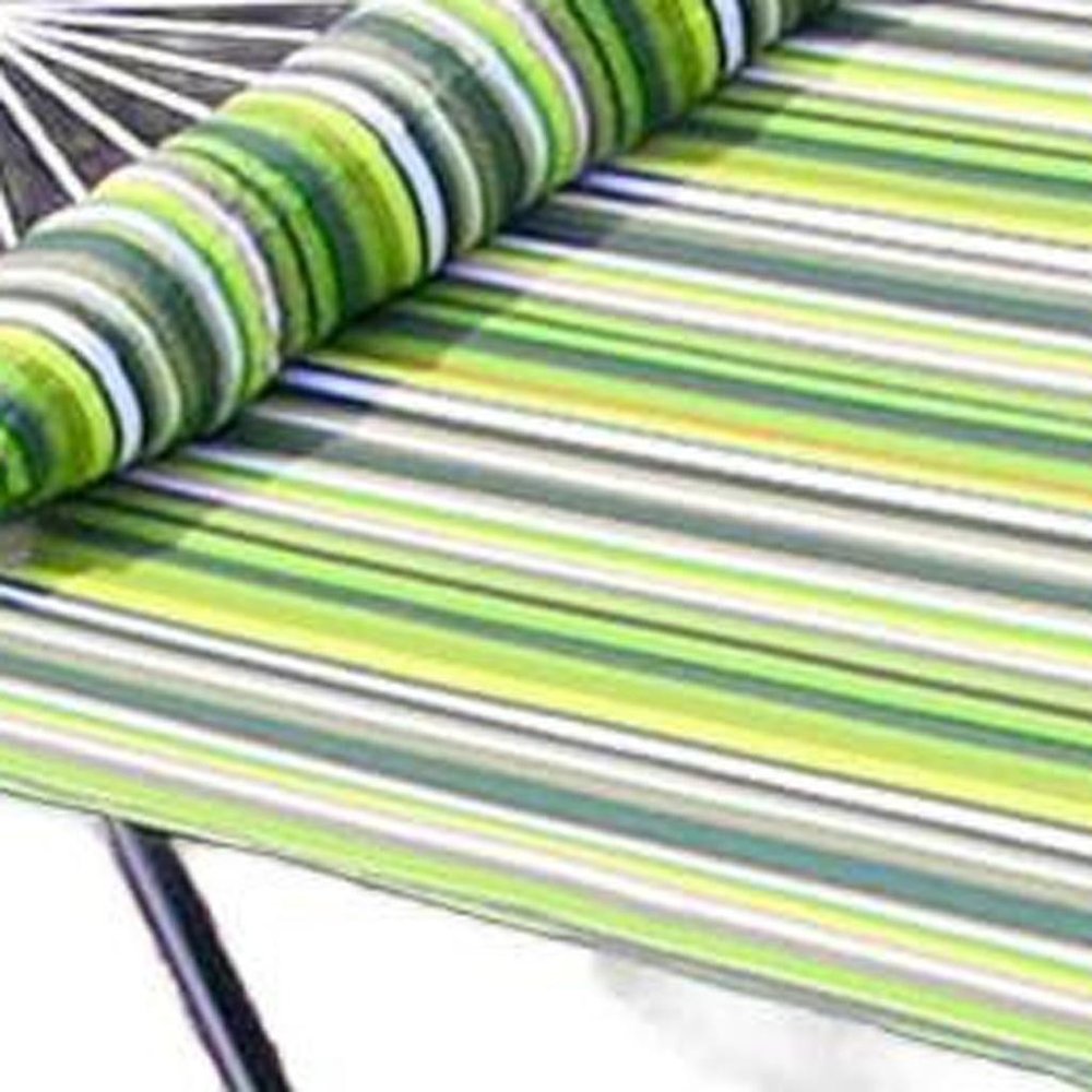 Green And Yellow Striped Double Hammock