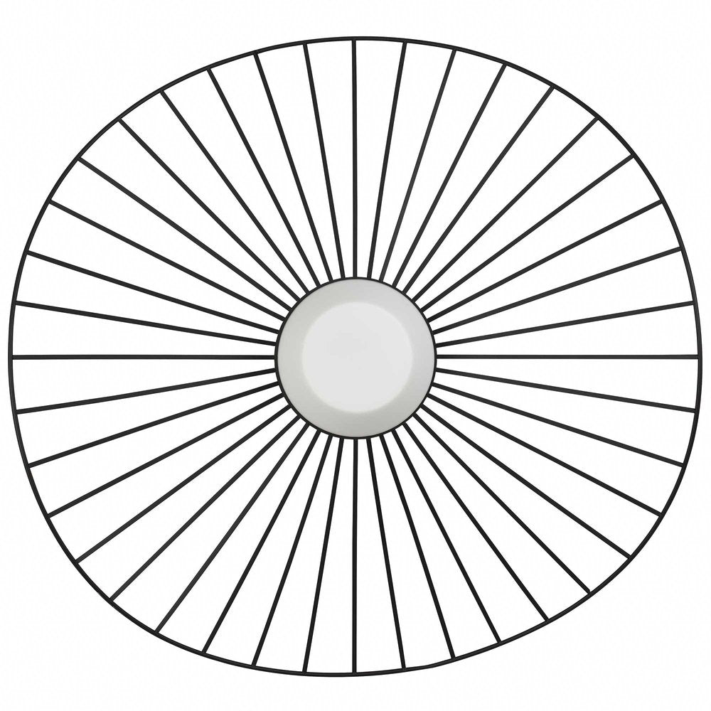 34" Black Aluminum Geometric Wavy LED Dimmable Outdoor Hanging Light