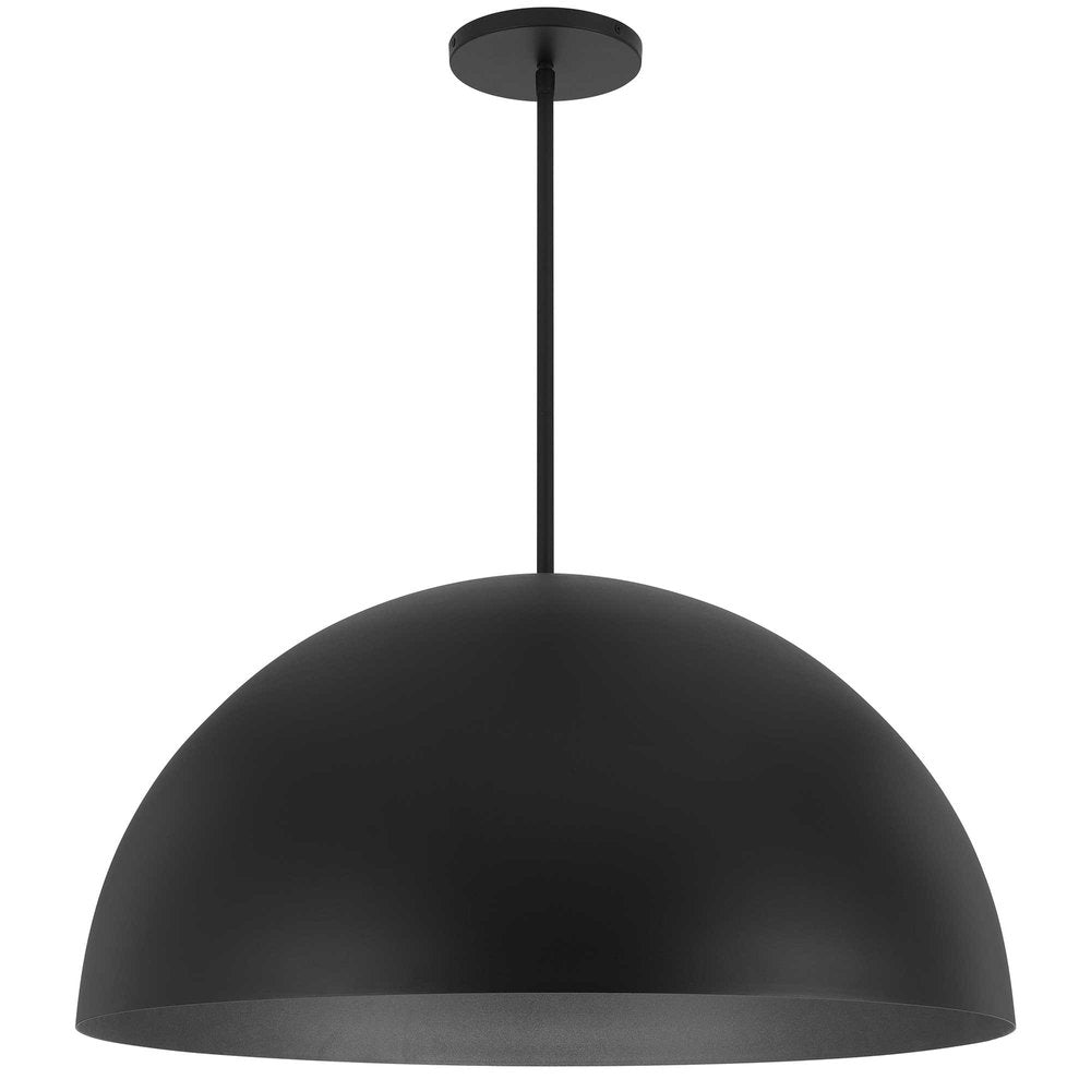 32" Black Aluminum Dome LED Dimmable Outdoor Pendent Hanging Light