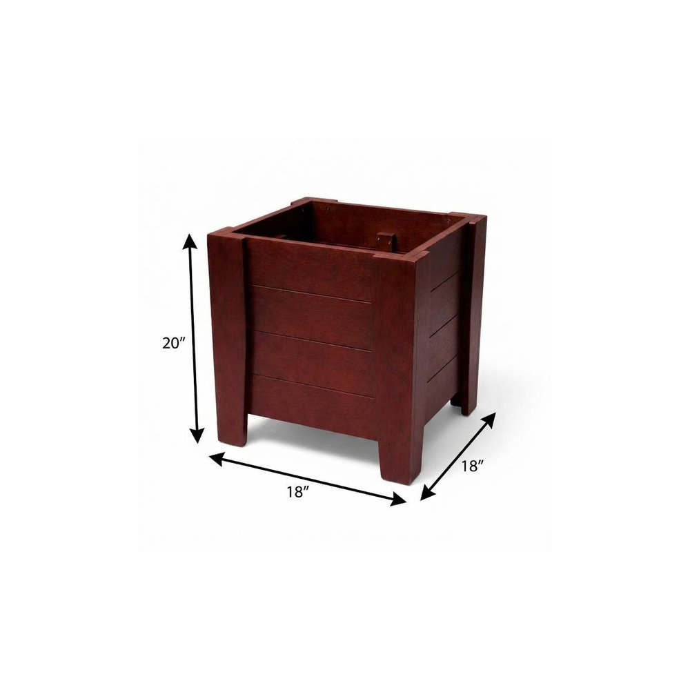20" X 18" Black Heavy Duty Plastic Square Planter Box