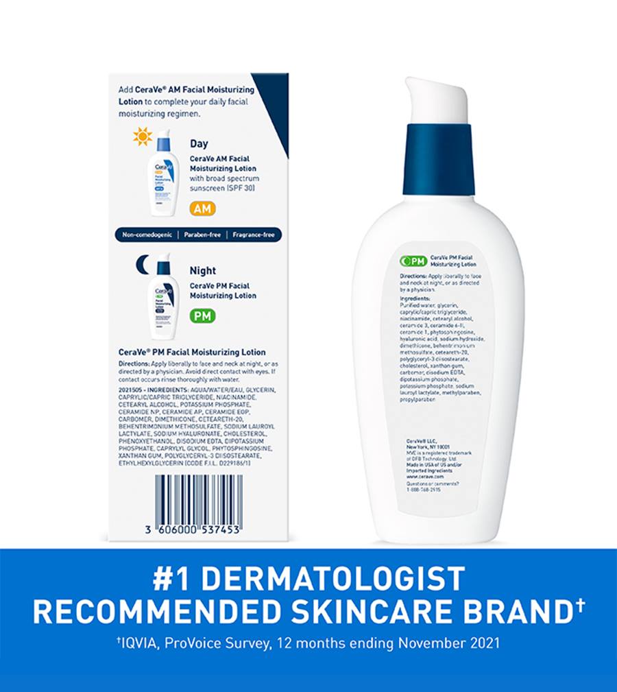 CeraVe am pm moisturizing lotion set with SPF 30 hyaluronic acid niacinamide 3 oz