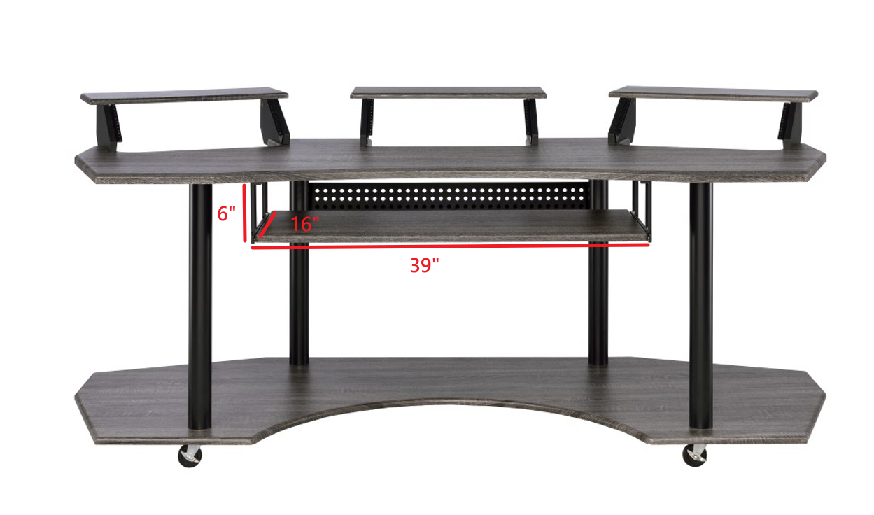 83" Black Music Recording Studio Desk