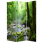 72" Green CanvasFolding Three Panel Screen Room Divider
