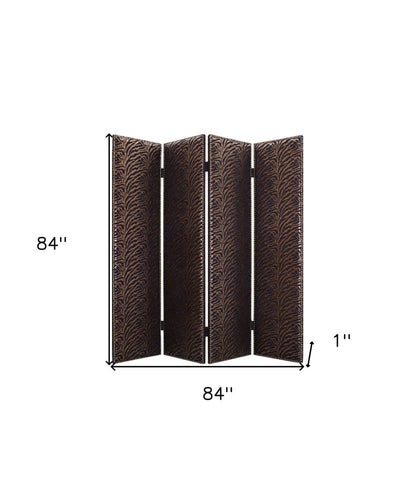 84 X 84 Bronze Wood & Fabric  Screen