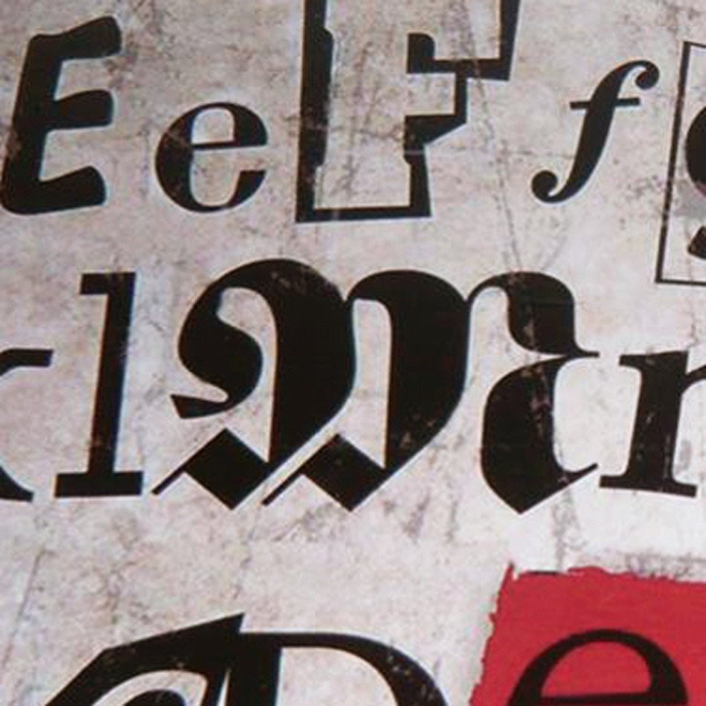 Bandeja abstracta de metal blanco, negro, dorado y rojo de 20"
