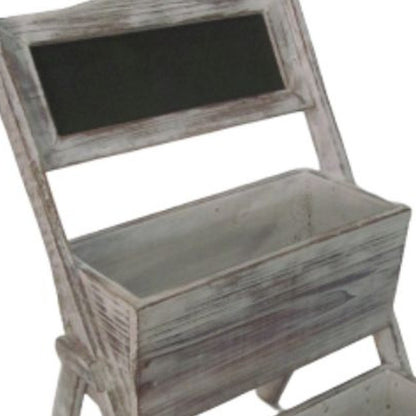 Jardinera de madera maciza gris de 10" para interior y exterior