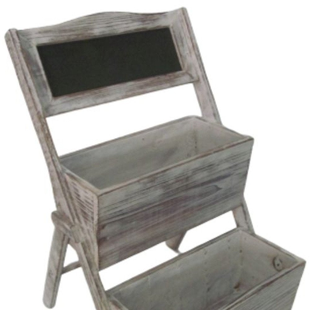 Jardinera de madera maciza gris de 10" para interior y exterior