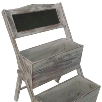 Jardinera de madera maciza gris de 10" para interior y exterior