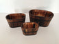 Maceta de madera marrón de 2,5 x 25 x 18 cm (3 piezas)