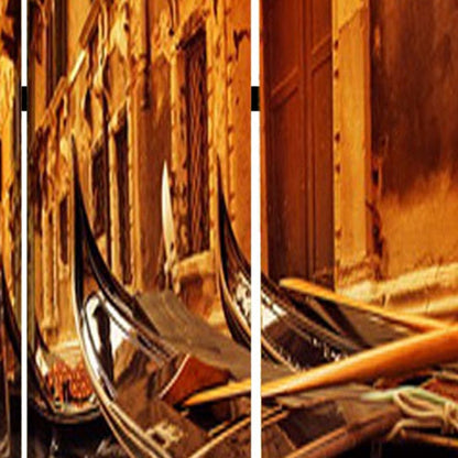 48" X 72" Multi Color Wood Canvas Venice  Screen