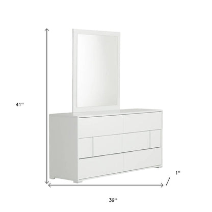 41" White Mounted Dresser Mirror