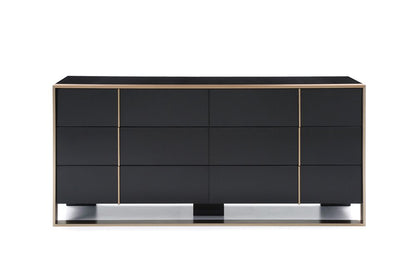 Cómoda de 29" en bronce cepillado y negro