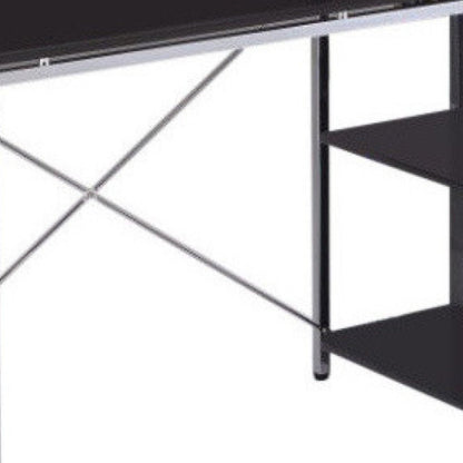 Escritorio para computadora de 47" en color negro y plateado