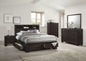 Cómoda doble de 57" de madera maciza y manufacturada color espresso con nueve cajones