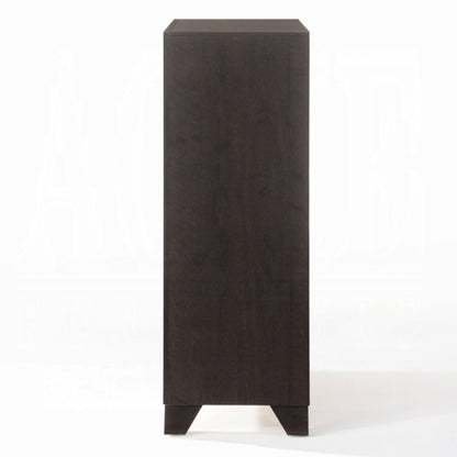 Cómoda de cinco cajones de madera maciza color espresso de 31"